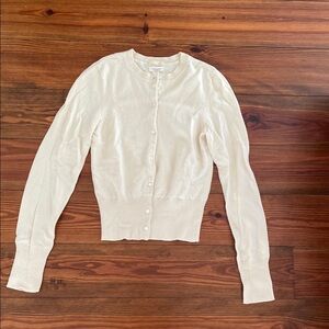 Cotton Women's Cream Cardigan with Buttons size small